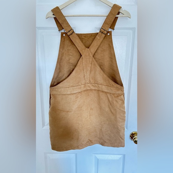 Roxy Chase The Sun Jumper Dress Overalls Size Medium Ultra Suede Tan Festival - Picture 2 of 12